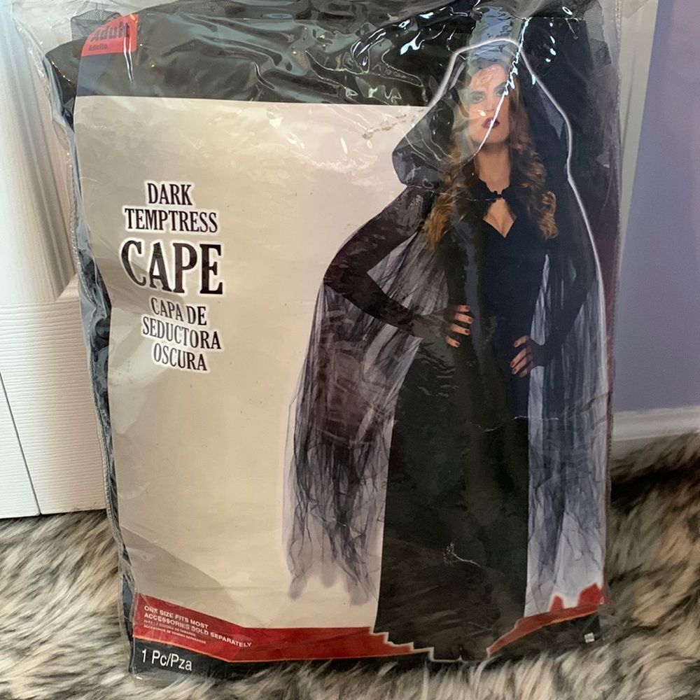 Dark Temptress Cape Tulle Hooded Cosplay Costume Halloween Dress up OS adult